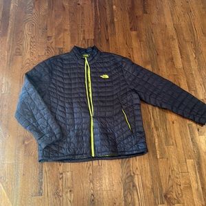 North Face XXL Black ThermoBall Jacket with yellow accents